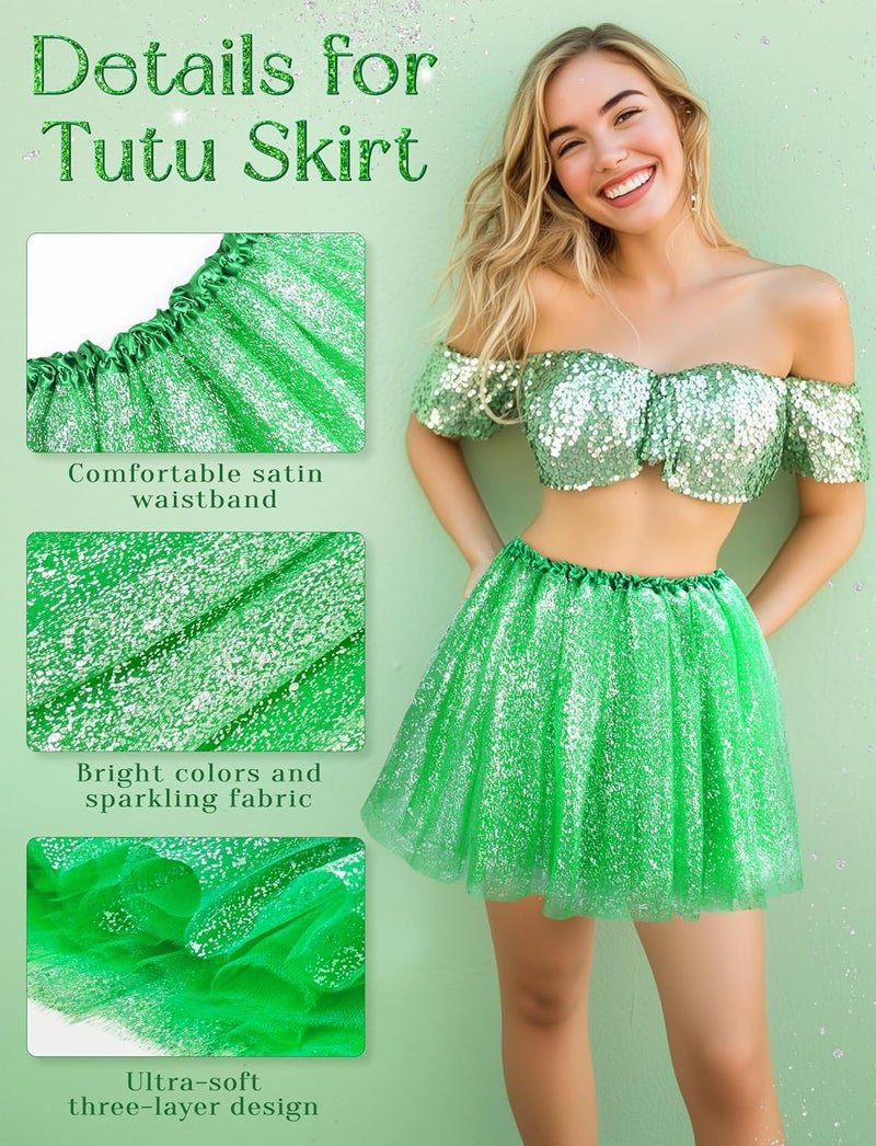 VEKDA 3 Layers Tutus for Women Adult, Classic Elastic Tulle Tutu Skirts Gold Silver Foil Printed Tutu for Party Running - Image 3
